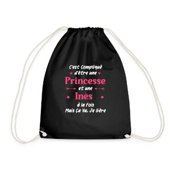 C'est compliqué d'être une princesse et une Inès - Sac de sport léger - noir - Devant