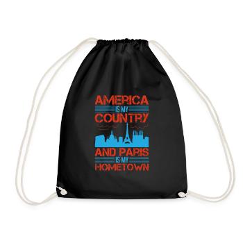 L’AMÉRIQUE EST MON PAYS ET PARIS EST MA VILLE NATALE - Sac de sport léger - noir - Devant