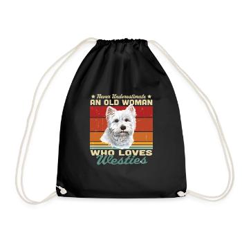 West highland terrier - Drawstring Bag - black - Front