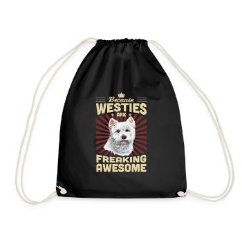 West highland terrier - Drawstring Bag - black - Front
