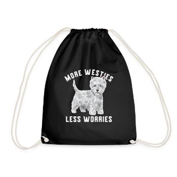 West Highland White Terrier Westie - Turnbeutel - Schwarz - Vorne