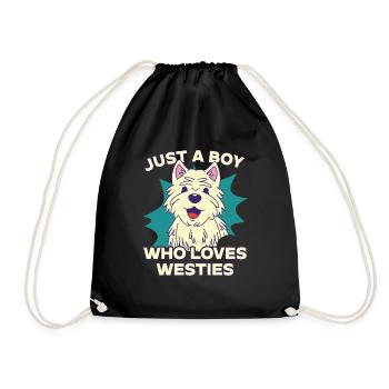 West Highland White Terrier Westie - Sac de sport léger - noir - Devant