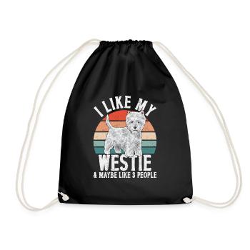 West Highland White Terrier Westie - Sac de sport léger - noir - Devant