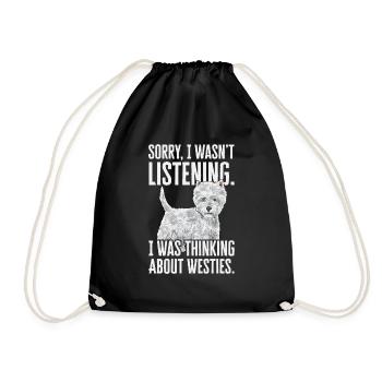 West Highland White Terrier Westie - Sac de sport léger - noir - Devant