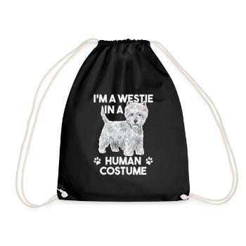West Highland White Terrier Westie - Turnbeutel - Schwarz - Vorne
