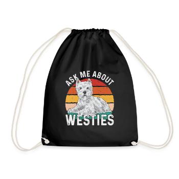 West Highland White Terrier Westie - Sac de sport léger - noir - Devant