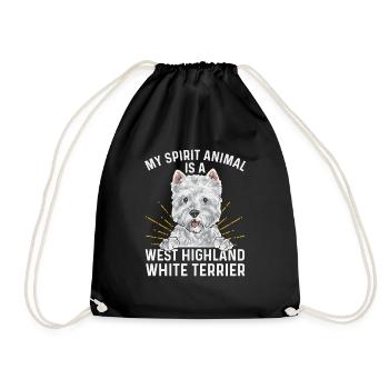West Highland White Terrier Westie - Sac de sport léger - noir - Devant