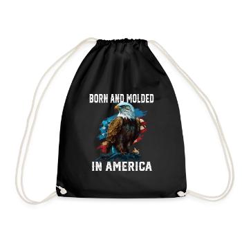 Born and Molded in America American Bald Eagle - Drawstring Bag - black - Front