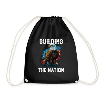 Building the Nation American Bald Eagle America - Turnbeutel - Schwarz - Vorne