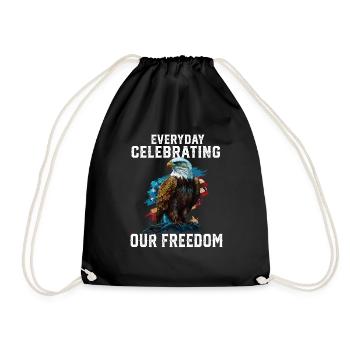 Everyday Celebrating Our Freedom American Bald - Turnbeutel - Schwarz - Vorne