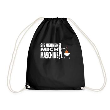 Grillen und Camper Geschenkidee - Turnbeutel - Schwarz - Vorne
