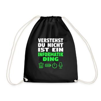 Informatik Computer Programmierer Entwickler Coder - Turnbeutel - Schwarz - Vorne