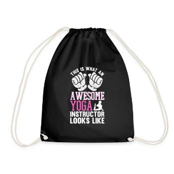 This Is What An Awesome Yoga Instructor Looks Like - Drawstring Bag - black - Front