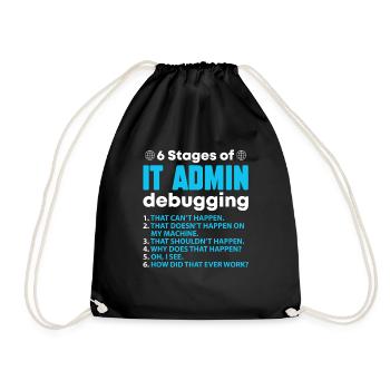 Étapes du débogage de l’administrateur informatique - Sac de sport léger - noir - Devant