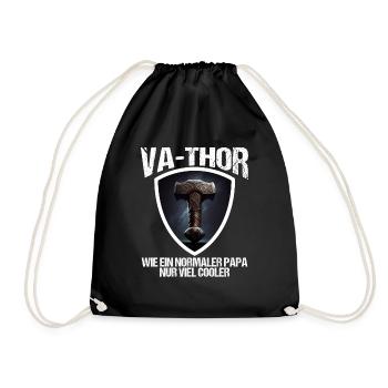 Papa Vathor Va Thor Vatertag Vatertagsgeschenk - Turnbeutel - Schwarz - Vorne