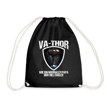 Papa Vathor Va Thor Vatertag Vatertagsgeschenk - Turnbeutel - Schwarz - Vorne
