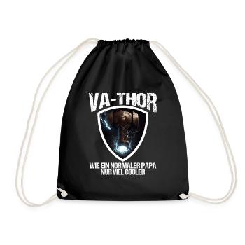 Papa Vathor Va Thor Vatertag Vatertagsgeschenk - Turnbeutel - Schwarz - Vorne