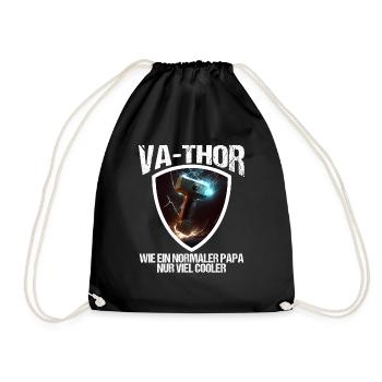 Papa Vathor Va Thor Vatertag Vatertagsgeschenk - Turnbeutel - Schwarz - Vorne