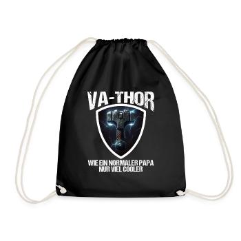 Papa Vathor Va Thor Vatertag Vatertagsgeschenk - Turnbeutel - Schwarz - Vorne