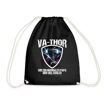 Papa Vathor Va Thor Vatertag Vatertagsgeschenk - Turnbeutel - Schwarz - Vorne