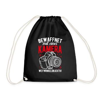 Kamera Fotokamera Kamera Geschenk Fotograf Künstle - Turnbeutel - Schwarz - Vorne