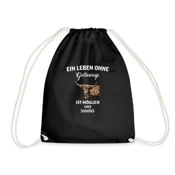 Galloway Rind I Schottland Rinderzucht Geschenk - Turnbeutel - Schwarz - Vorne