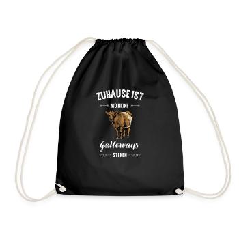 Galloway Rind I Schottland Rinderzucht Geschenk - Turnbeutel - Schwarz - Vorne