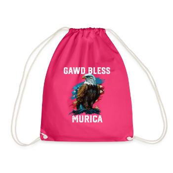 Gawd Bless Murica American Bald Eagle Funny - Turnbeutel - Fuchsia - Vorne