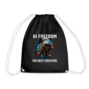 Hi Freedom You Sexy Creature American Bald Eagle - Turnbeutel - Schwarz - Vorne