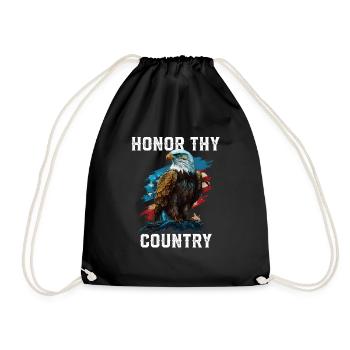 Honor Thy Country American Bald Eagle America USA - Drawstring Bag - black - Front