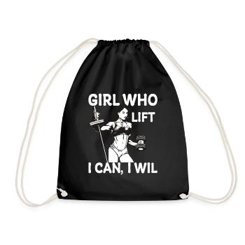 Women who lift - Drawstring Bag - black - Front