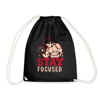 Stay Focused - Drawstring Bag - black - Front