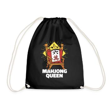 Drôle de dessin animé Mahjong Queen - Sac de sport léger - noir - Devant