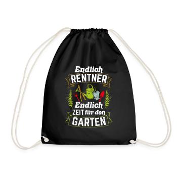 Endlich Rentner! Endlich Zeit Für Den Garten Rentn - Turnbeutel - Schwarz - Vorne