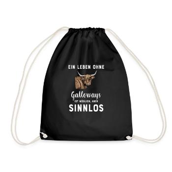 Galloway Rind I Schottland Rinderzucht Geschenk - Turnbeutel - Schwarz - Vorne