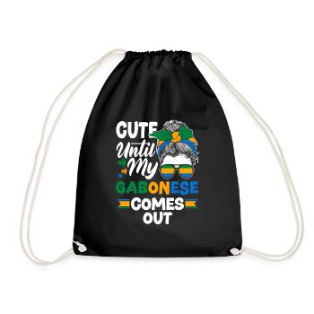 Gabonese Gabon Gabonese Flag Cute Until My - Drawstring Bag - black - Front