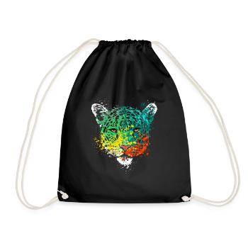 Splash Art Wildcat Cheetah Head - Sac de sport léger - noir - Devant
