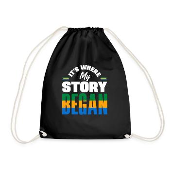 Gabonese Gabon Gabonese Flag Its Where My Story - Drawstring Bag - black - Front
