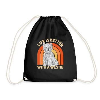 West Highland White Terrier Westie - Sac de sport léger - noir - Devant