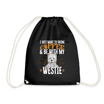West Highland White Terrier Westie - Turnbeutel - Schwarz - Vorne