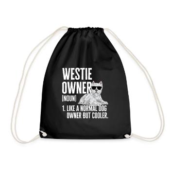 West Highland White Terrier Westie - Sac de sport léger - noir - Devant