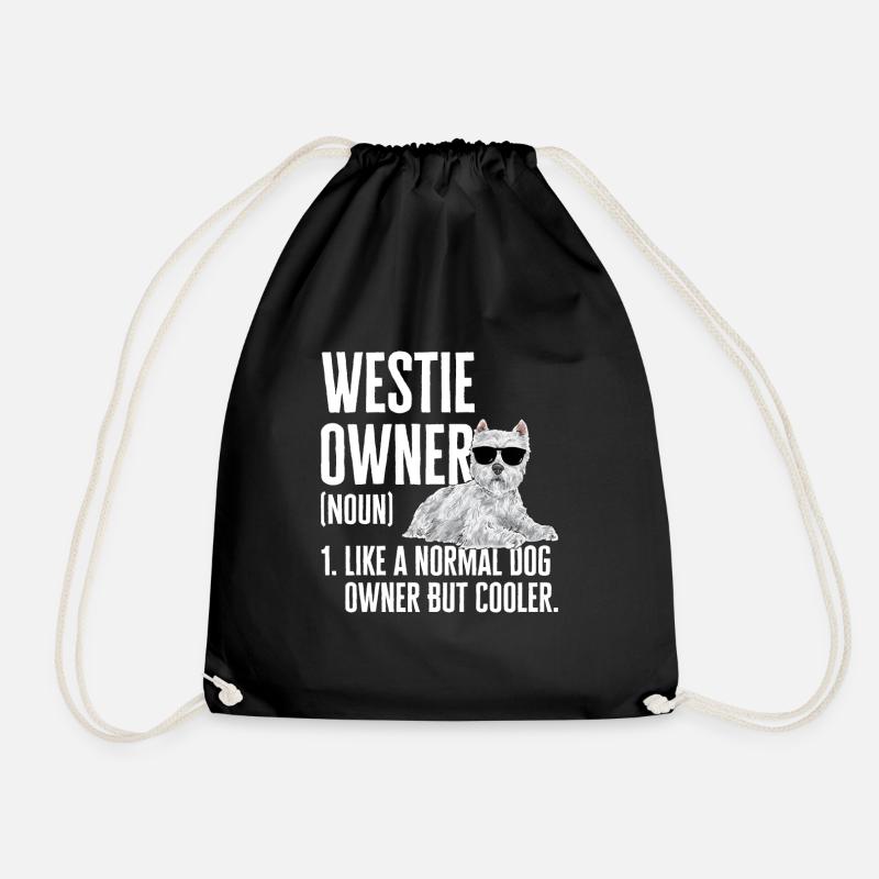 West Highland White Terrier Westie - Drawstring Bag - black