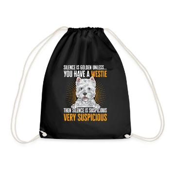West Highland White Terrier Westie - Turnbeutel - Schwarz - Vorne