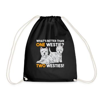 West Highland White Terrier Westie - Sac de sport léger - noir - Devant