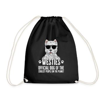 West Highland White Terrier Westie - Sac de sport léger - noir - Devant