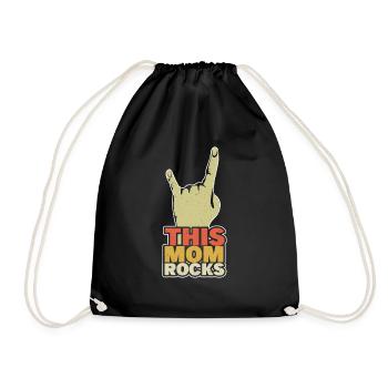 Cette maman berce rétro vintage Bonne fête des mères - Sac de sport léger - noir - Devant