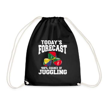Today's Forecast 100 Chance Of Juggling - Drawstring Bag - black - Front