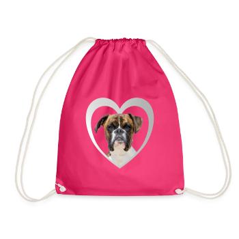 Deutscher Boxer - Hundeliebhaber - Hund im Herzen - Turnbeutel - Fuchsia - Vorne