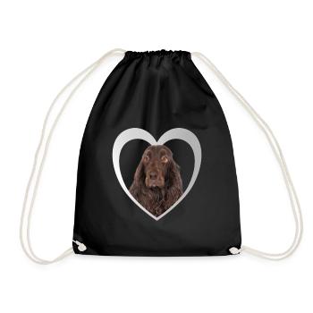 Field Spaniel - Dog Lovers - Dogs Heart - Drawstring Bag - black - Front
