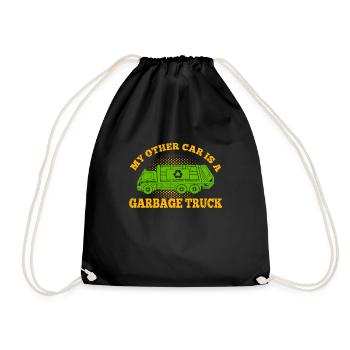 My Car Is A Garbage Truck Dumpster Trash Truck - Turnbeutel - Schwarz - Vorne